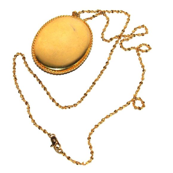 19" Gold Plated Necklace with Oval Tiger Eye Pendant - Picture 7 of 7